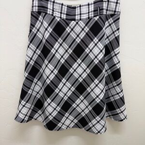 Plaid Black and White Women's Skirt